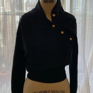 100% cotton preppy Ralph Lauren sweater size medium with gold buttons